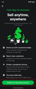 can a business cash app send money to a personal account